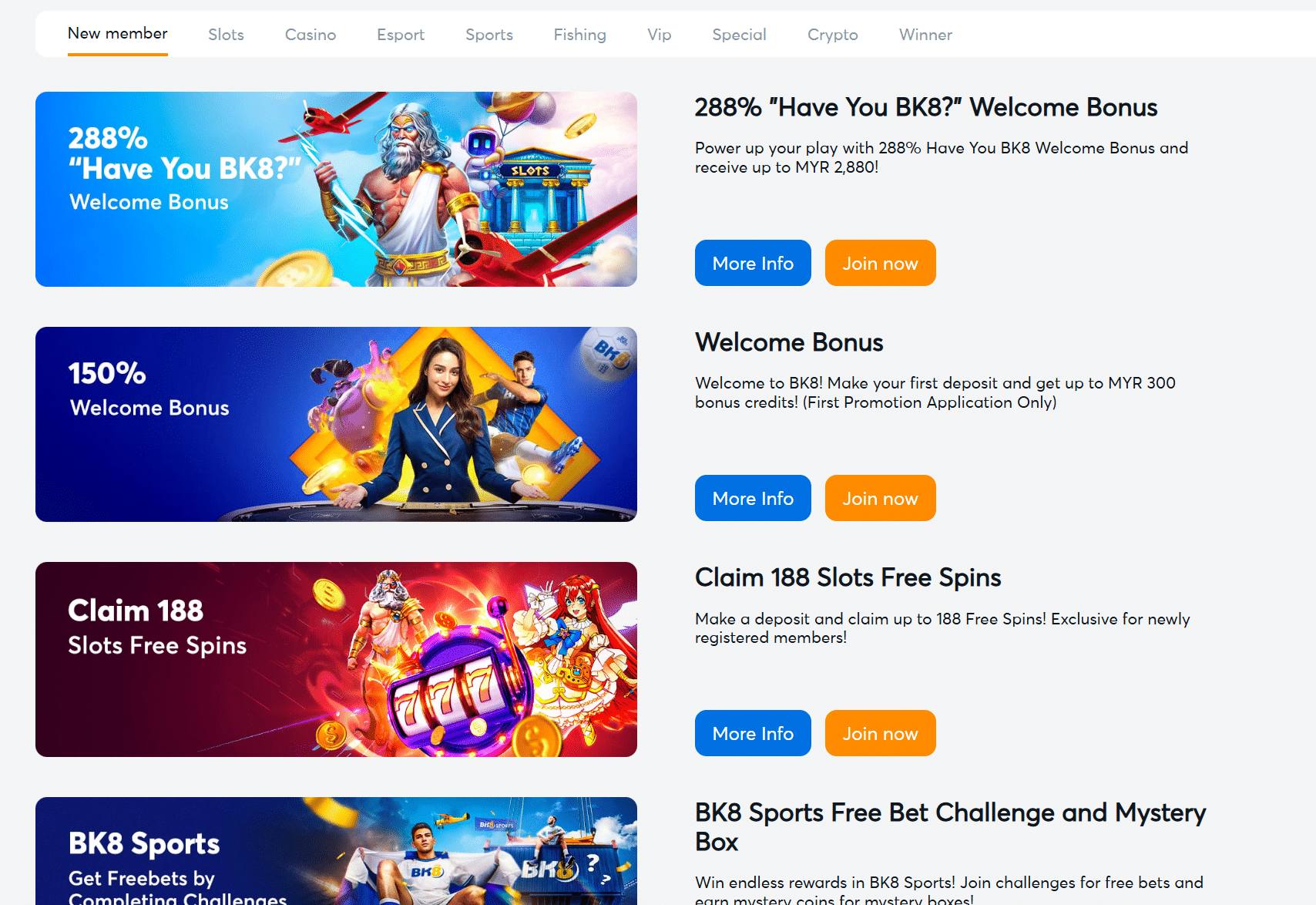 bk8 promotions page